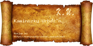 Kaminszky Urbán névjegykártya